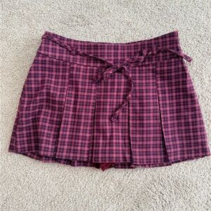 NWT | Hollister Burgundy Plaid Skirt/Skort | S